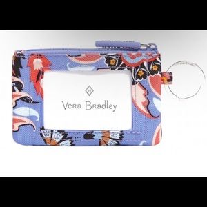 Vera Bradley NWT in package Lighten Up Zip ID Case Mural Garden Print.